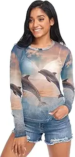 [RPLIFE] Polka Dots Womens Mesh Long Sleeve Top, Sheer Tops for Women Long Sleeve