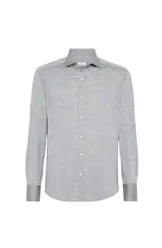 Brunello Cucinelli Jersey shirt in Grey at Nordstrom, Size Small Eu