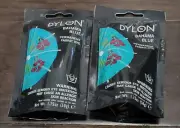 Lot of 2 Dylon Bahama Blue Permanent Fabric Dye Packs 1.75oz NEW