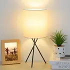 Bedside Table Lamp with Black Metal Base, Modern Small Desk Lamp, Nightstand ...
