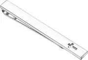[Asienice] Personalized Skinny Silver Tie Bar Cross Tie Clip Faith Symbol, cross, Non-Precious Metal, No Gemstone