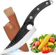 Handmade Knife Hand Forged Boning Knife with Sheath, Viking Knife, Meet Cleaver.
