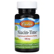 Carlson, Niacin-Time, 500 mg, 50 Vegetarian Tablets