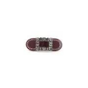 [Roger Vivier] Roger Vivier-Dark Bordeaux Acetate Tres Strass Hair Clip-Donna OS OS