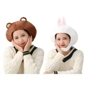 Cartoon Rabbit Bear Plush Hat Cute Animal Ears Stuffed Toy Cosplay Headgear Cap