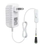 12 Volt 2A 24W Power Supply, 12V DC Power Supply with On Off Switch, White Sw...