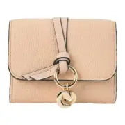 Auth Chloe Tri-Fold Wallet Leather Compact with Ribbon Charm CHC21WP945F57