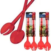 Set of 4 Plastic Utensils for Kitchen including Salad Serving Tool Spoon for
