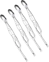 CRILSTYLEO 4pcs Stainless Steel Crab Fork Spoon Seafood Needle Crab Eating Tool Spoons for Home Restaurant