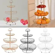 Iron Wire 3 Layer Storage Basket Fruit Bowl Stand Decorative Dessert Holder