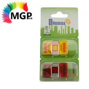 6 Blumax Sign Here Sticky Flags (Yellow & Red Dispensers)-25 Sheets/Dispenser