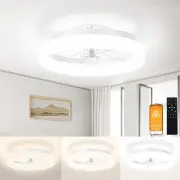 Low Profile Ceiling Fans with Lights and Remote,15.7in Modern Ceiling Fan