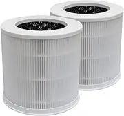 PUREBURG Replacement Filter Compatible with Xiaomi 4 Compact Smart Air Purifier, 2-Pack H13 HEPA 3-Stage Filtration Activated Carbon 2-in-1