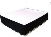 Elasticated Bed Skirt,Wrap Around Bed Skirts, Valance Sheet Double Solid Elastic Bed Skirt Home Hotel Bedroom Decorations Supplies(Black,100x200x40cm)