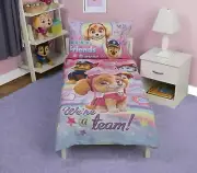 We're A Team 4 Piece Toddler Bedding Set,2sided,Polyester,Fitted Sheet 28"x 52"