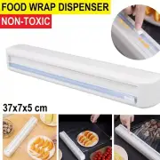 Food Wrap Dispenser Plastic Cutter Foil Cling Film Storage Holder Box Kitchen