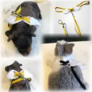 Adjustable Rabbit Ferret Guinea pig Angel Wings Harness Leash Light Soft Fashion