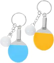 Toyvian 2Pcs Mini Table Tennis Keychains Decorative Sports Keychains for Women Lightweight Hanging Pendant Unique Souvenir Keyring Creative Sports Lovers