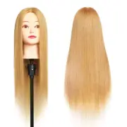Mannequin Head 100% Real Hair Styling Training 24-27Inch Manikin Cosmetology Hai