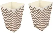 LABRIMP 12pcs Popcorn Bowl Paper Snack Box Rose Gold Screw Wave Pattern Night Party