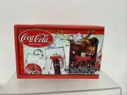 Coca Cola Snowflake & Bottle 6 Glasses Red Oval Coke Logo & White Snowflakes NIB