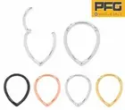 1 Pair 16G Steel Tear-Drop Hinged Hoop Segment Huggie Ear Rings Sleeper Earrings
