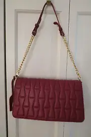 Badgley Mischka Blake Quilted Terracotta Leather Shoulder Bag/Clutch-NWT-$345
