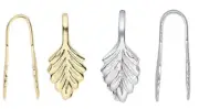 Bail, Fold-over, 10 OR 100 GOLD or SILVER Plated Brass Pendant Glue on Leaf Bail