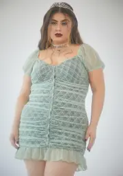 [Current Mood] Plus Come N Get It Plaid Overlay Mini Dress