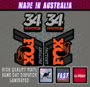 FOX style Factory 34 Fork Decals Stickers orange/grey/Drk grey/black. laminated