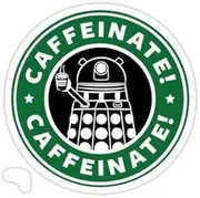 (Set of 3) Caffeinate! Exterminate! - Doctor Who Dr Who Decal Sticker - Sticker Graphic - Auto, Wall, Laptop, Cell, Truck Sticker for Windows, Cars, Trucks