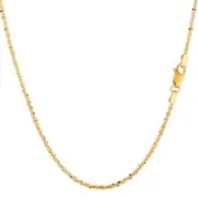 10k Yellow Gold Sparkle Chain Necklace, 1.5mm