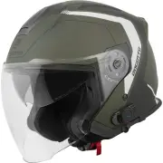 H586 BT Illus Black Green Bluetooth Jet Helmet