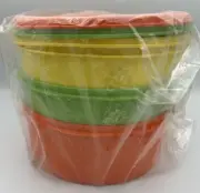 Vintage New Tupperware Servalier Canister Set 8 Cup Yellow Green Orange NOS