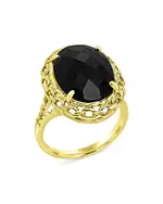 Bloomingdale's Fine Collection Onyx Oval Statement Ring in 14K Yellow Gold