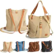 Womens Canvas Tote Bag Large Capacity Handbags & Shoulder Bags School Backpack