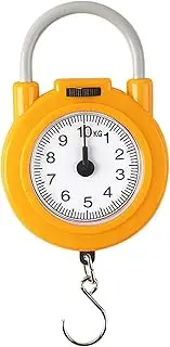 Generic Fishing Scale Mini Pointers Hook Spring Hanging Scale, 10kg Capacity, Practical Household Lightweight Suitcase Weight Scale, Yellow