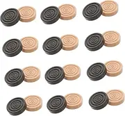 Totority Elegant Wooden Checker Pieces 24pcs Chess Pieces Set for International Checker Chess Comfortable Game Supply