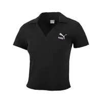 在飛比找ETMall東森購物網優惠-Puma 短袖 Logo Polo Shirts 女款 黑 