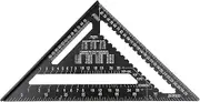 12 Inch Rafter Aluminum Alloy Metric Triangle Ruler Scale Triangle Protractor Layout Gauge High Precision Easy-Read Layout Tool Woodworking for Building Framing