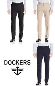 Dockers Mens Pants Classic Signature Khaki D3 Flat Front Dress Pant Best P. NEW