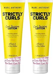 Marc Anthony Curl Defining Lotion, Strictly Curls - 2 Pack - Silk Protein & Vitamin E Hair Gel for Dry Damaged Curly Hair - Sulfate-Free Moisturizing Detangler & Anti Frizz Styling Product - 8.3 Fl Oz