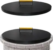 Firepit Snuffer Lid 30''- 2mm - Powder Coated Lid With 1 ergonomic wooden Handle