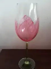 Lot of (6) Vtg. SCHOTT ZWIESEL Large 11" Pink Tulip Wine Goblets~Stemware~Mint!