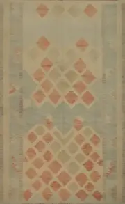 Geometric Kilim Flat Weave Living Room Area Rug 7x10 Tribal Reversible Carpet