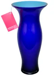 MURANO Art Glass Violet/Turquoise Tall Vase Carlo Nason Hand Blown Italy New