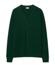 fine-knit wool cardigan XL Green
