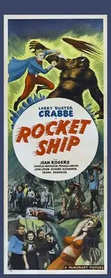 Rocket Ship Sci-Fi - 1930s Movie Image- Laminated Bookmark - 2.5 x 6 in