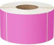 DIRECT THERMAL LABEL PERMANENT 100X150 400LPR 25MM PERFORATED PINK 1AC C
