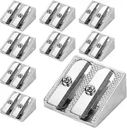 Koliyn8 Pack Handheld Metal Pencil Sharpener with 2 Holes for Schools, Offices, Homes, Art Projects